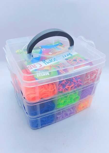 Набір для плетіння резинками 3-х ярусний бокс 4200 шт для браслетів