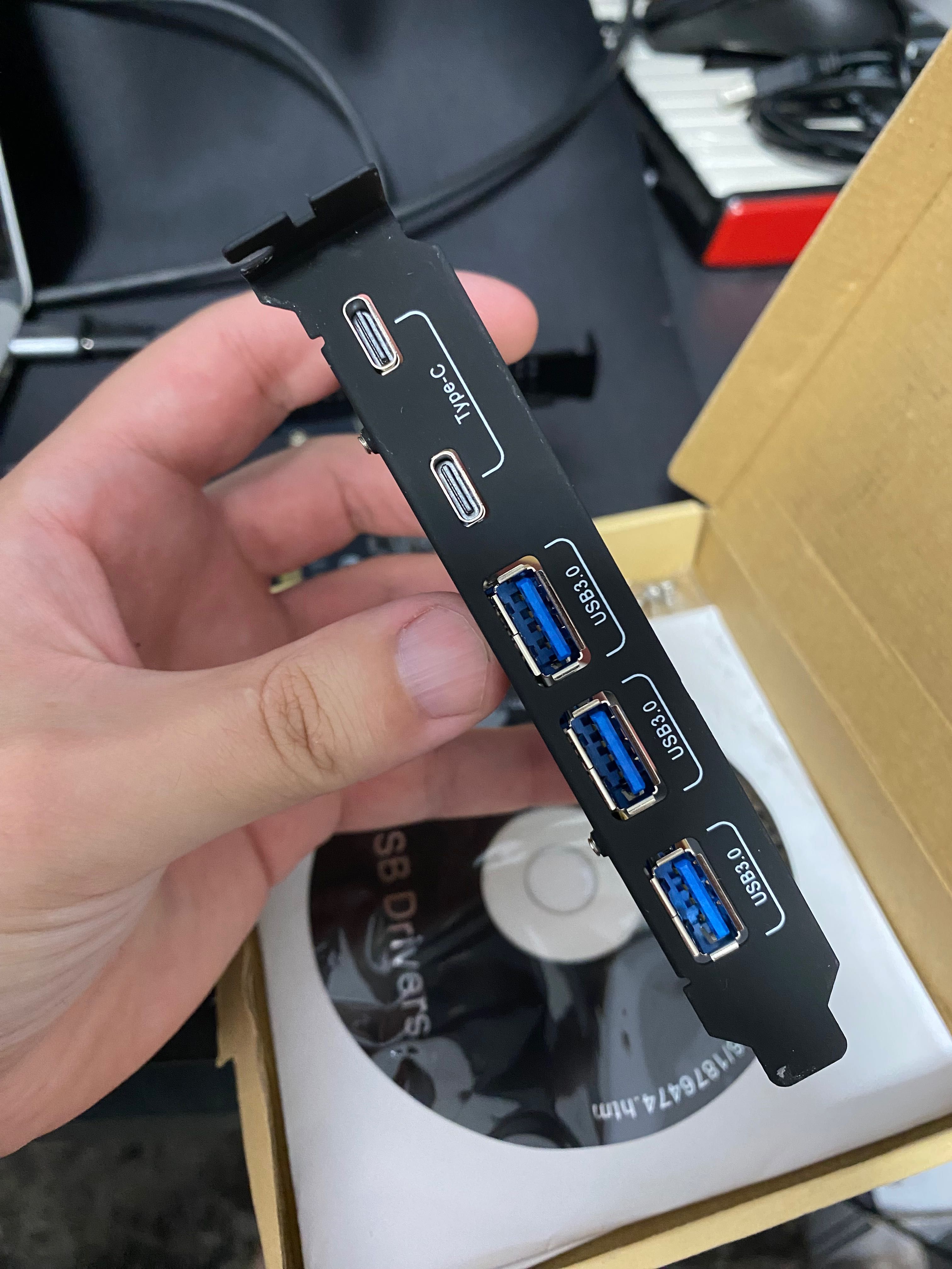 USB3.0 x4, USB Type-C x2 PCI ex плата расширения