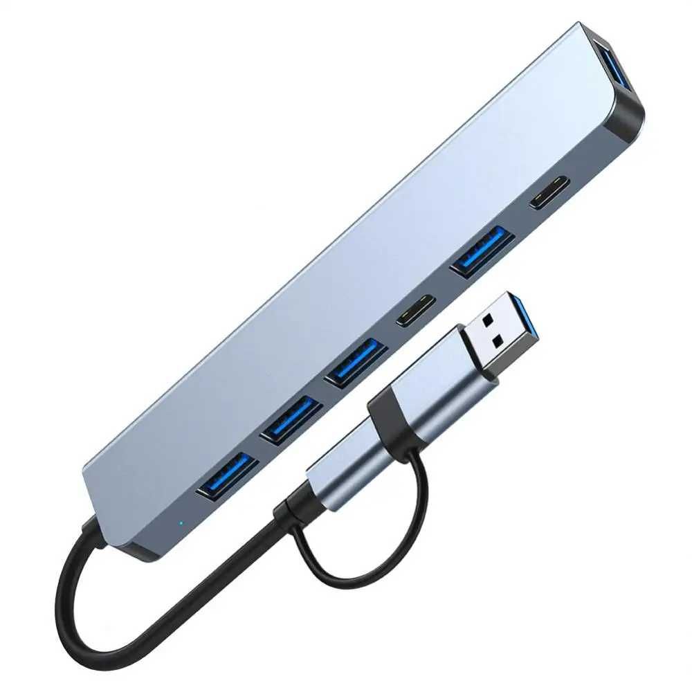 Hub Хаб 7в1 для Macbook Ноутбук HDMI USB TypeC Ethernet RJ45 Хаб. 27