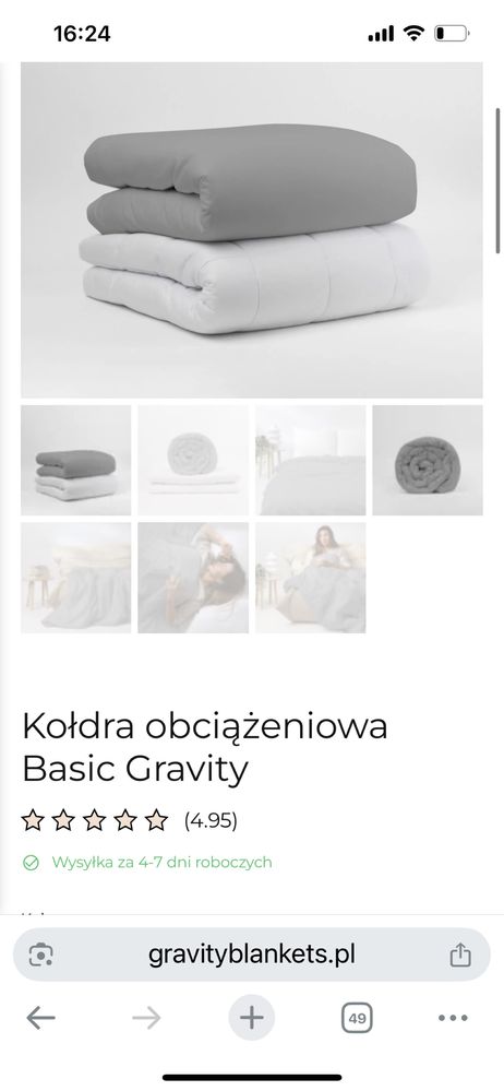 Kołdra obciażeniowa Gravity oryginalna