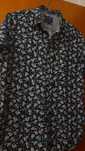 Camisa masculina Denim & Flower Ricky Singh L azul branca floral - Bom