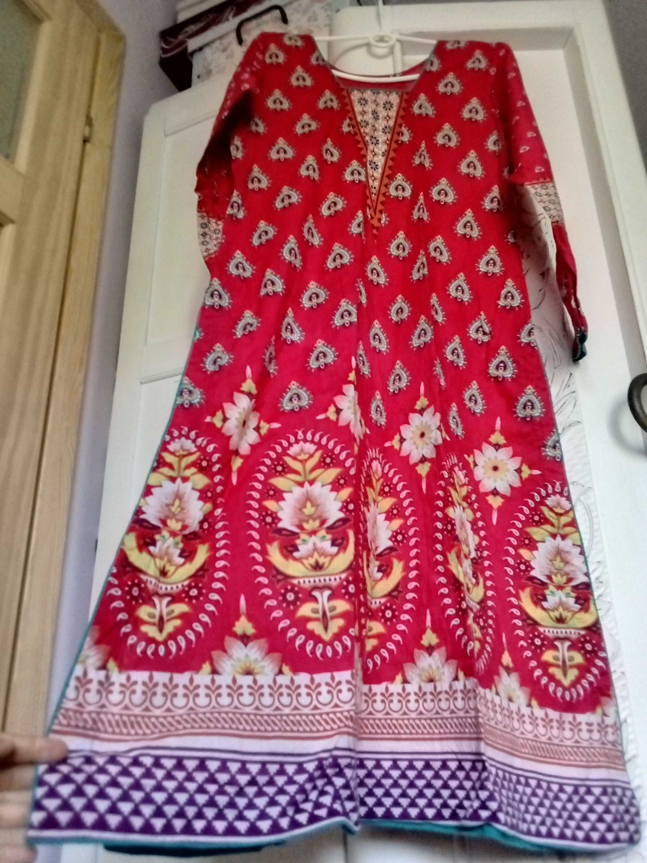 Orientalna bawełniana indyjska etno Boho sukienka 38 M oryginał letnia