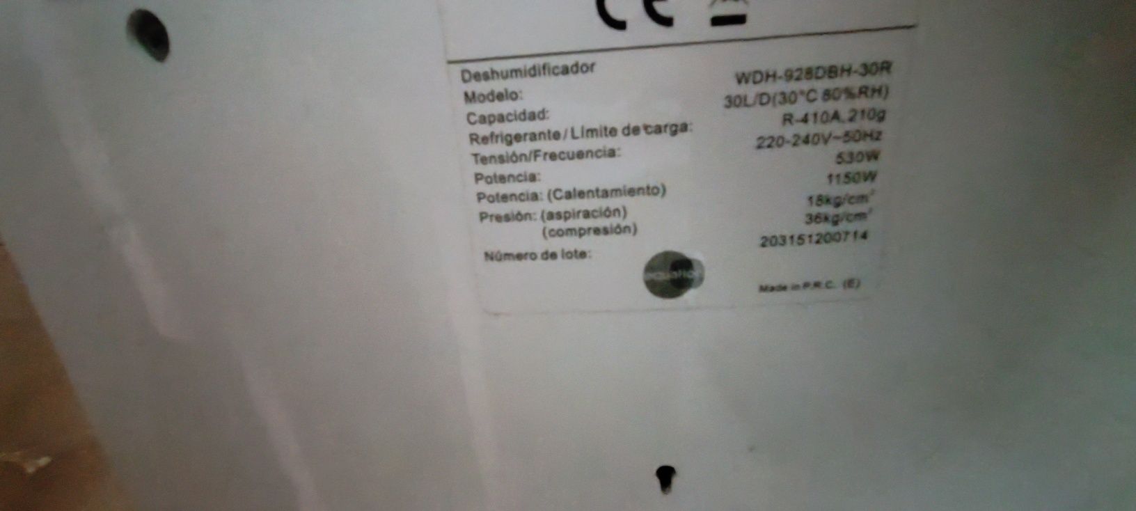 Desumidificador equation wdh-928dbh-30r