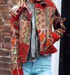 Kurtka Zara boho patchwork biker