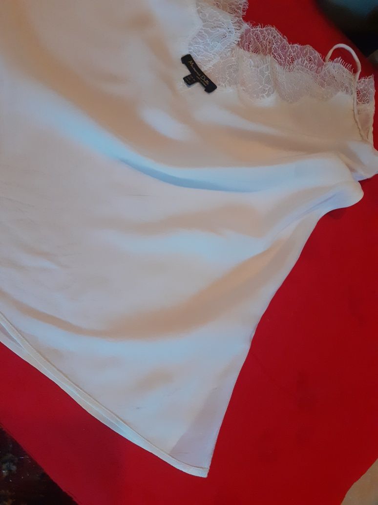 Jedwabna podkoszulka  na ramiączkach   Massimo Dutti