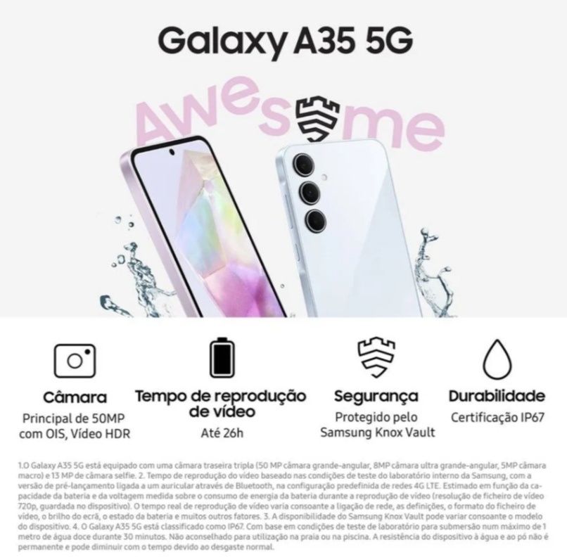 Smartphone SAMSUNG Galaxy A35 5G (6.6'' - 8 GB - 256 GB - Preto)