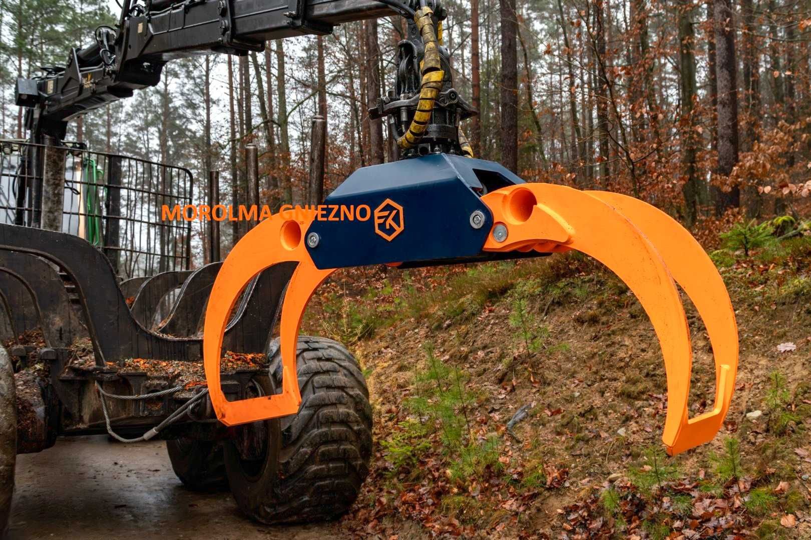 Chwytak kleszcze do drewna bali R27 34 49 FK MACHINERY przyczepa leśna