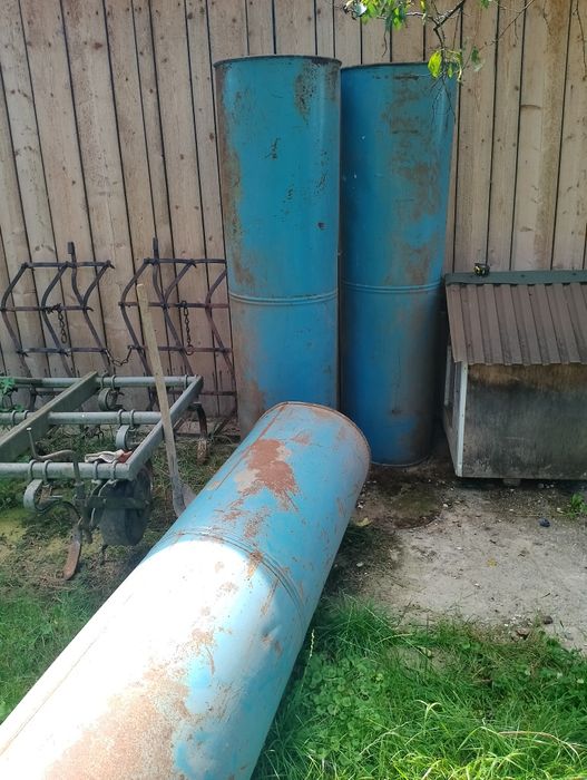 Rury metalowe, średnica 50 cm, dmuchawa