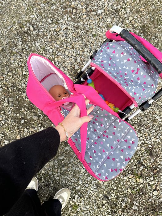 Wózek dla lalek SiSi 2w1 gondola+spacerówka. Całkowicie regulowany