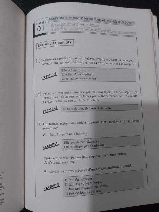 Livro Fichas de Trabalho Francês 8 ano