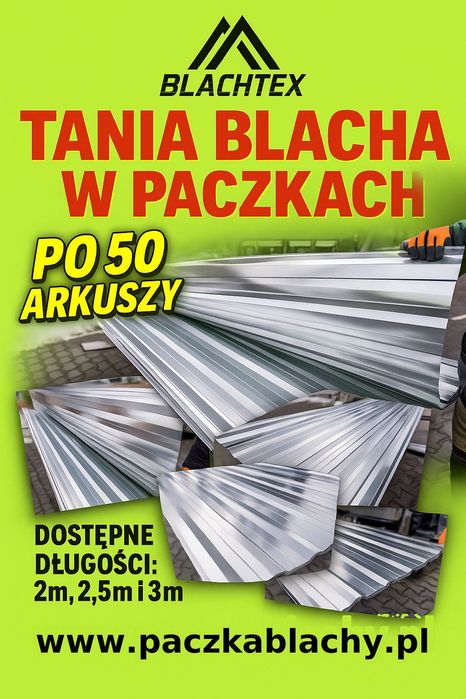 Kup Paczkę Blachy Trapez na dach – 50 ARKUSZY – 19,99 zł/m² (brutto)