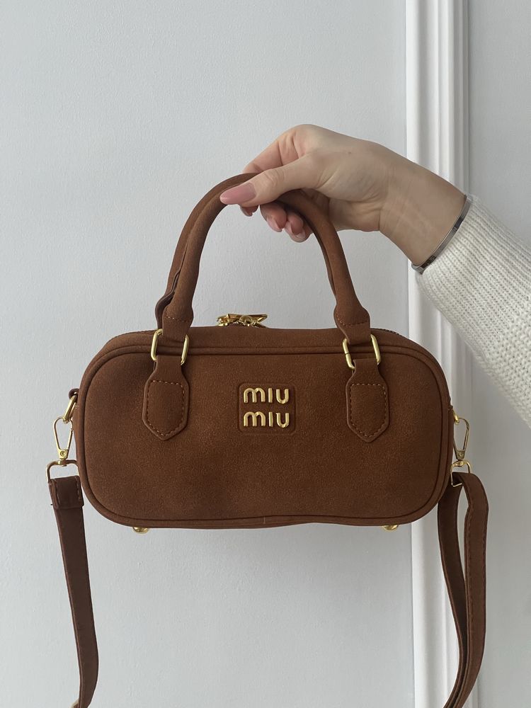 Сумка Miu Miu замша | коричнева, шоколадна, чорна