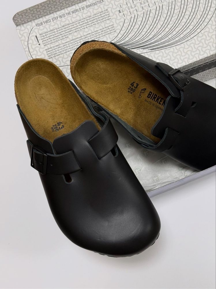 Birkenstock Boston Smooth Black Leather | Оригінал