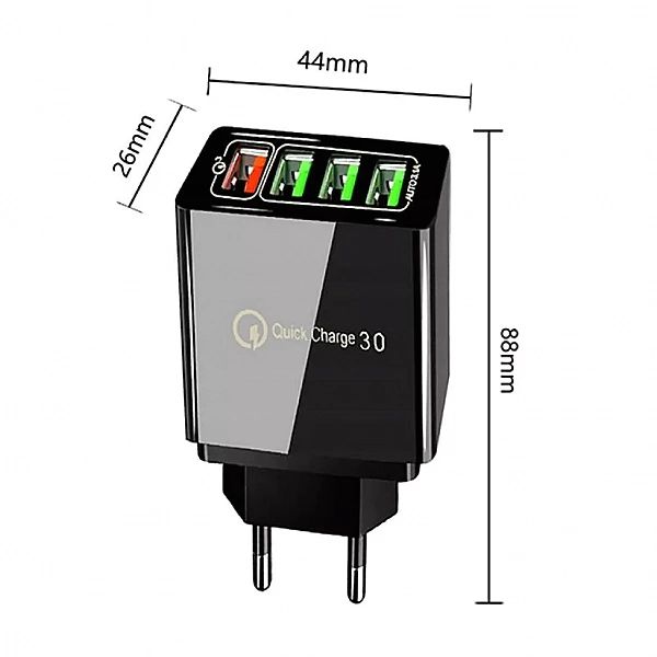 Ładowarka 3 x Usb + Usb Qc3.0 Sieciowa