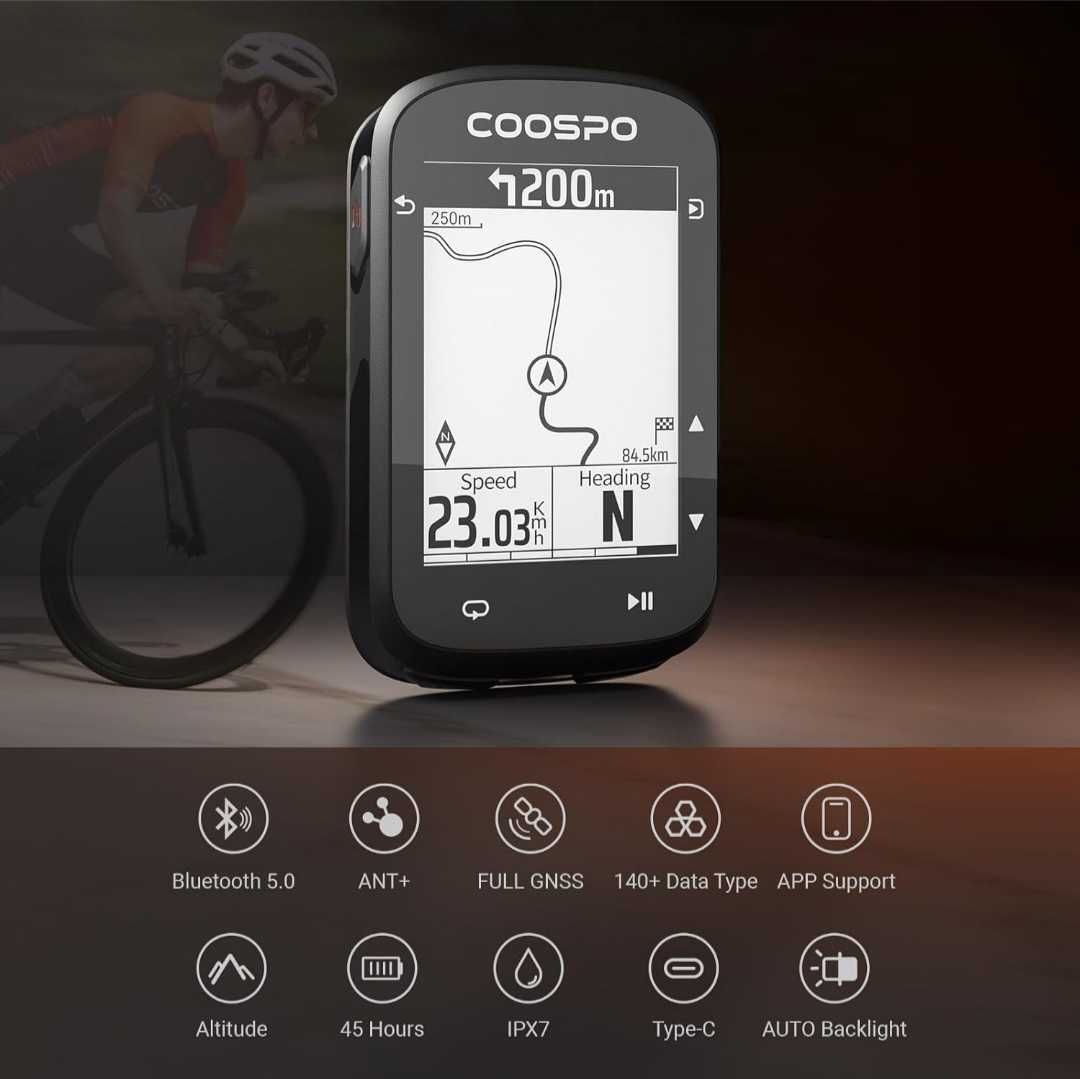 COOSPO CS500 Komputer rowerowy, GPS nawigacja, bluetoth