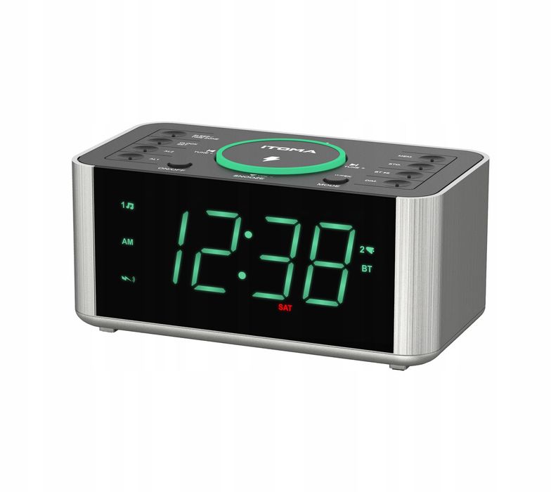 Zegar Cyfrowy z Funkcją Ladowania Bezprzewodowego cks910