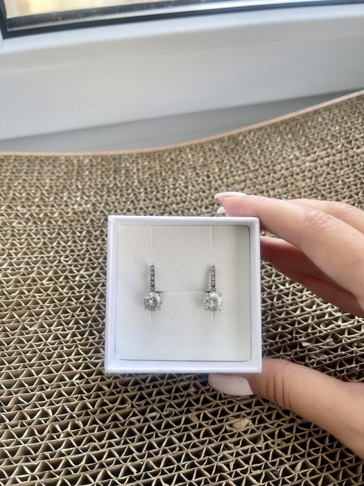 Сережки срібні з фіанітами