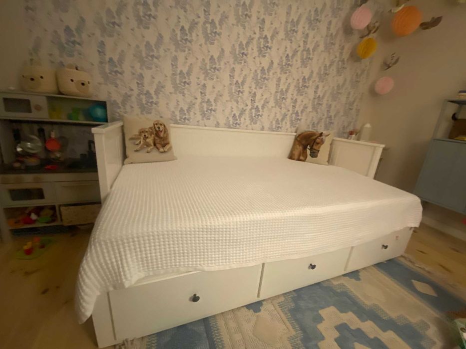 Leżanka hemnes, łóżko rozkładane białe