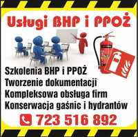 BHP i PPOŻ obsługa, szkolenia, oceny, instrukcje, hydranty, gaśnice