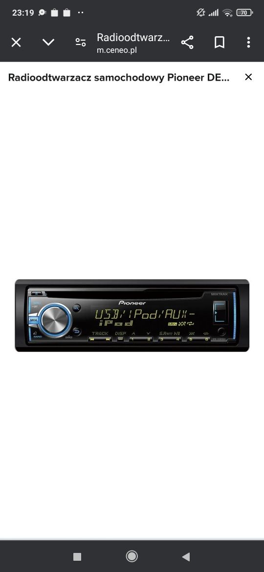 Radio Pioneer deh X3800UI iPod Aux Usb Bluetooth kostka Iso