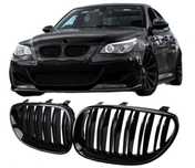 BMW E60 E61 Nerki Atrapa Przedniego Zderzaka M Look Czarny Połysk