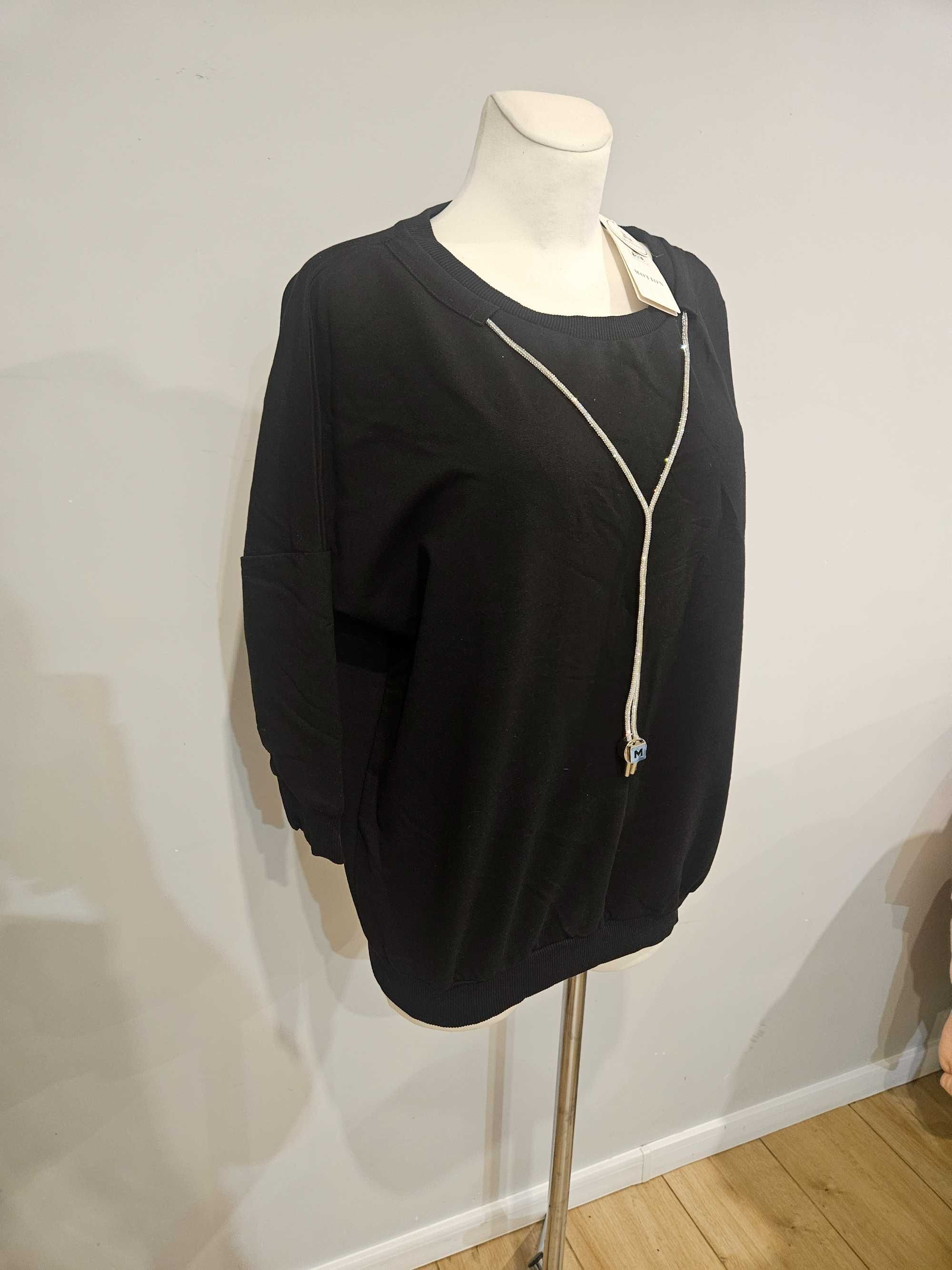 Bluza czarna srebrny lancuszek m nowa z metką