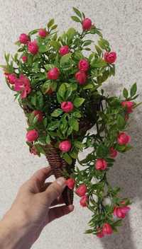 Искусственный цветок + рожок, в цена за 1 комплект