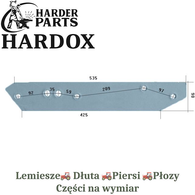 Płoza Frost HARDOX 51209/P części do pługa 2X lepsze niż Borowe