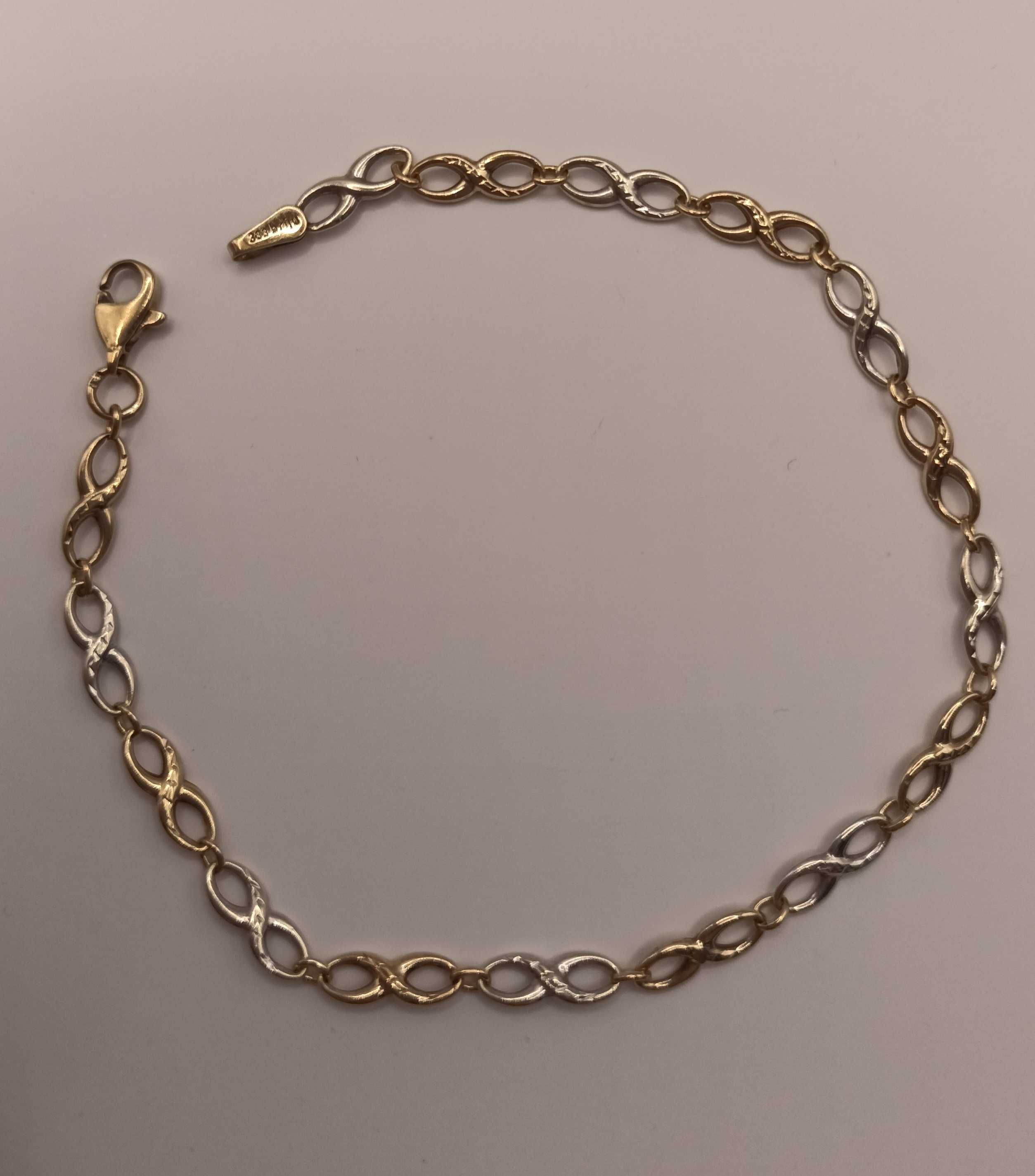 bransoletka Briju złota nieskończoność złoto pr.333 dł.20 cm