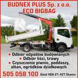 Odbiór gruzu, liści, traw. Czyszczenie piwnic. Kontener ,bigbagi