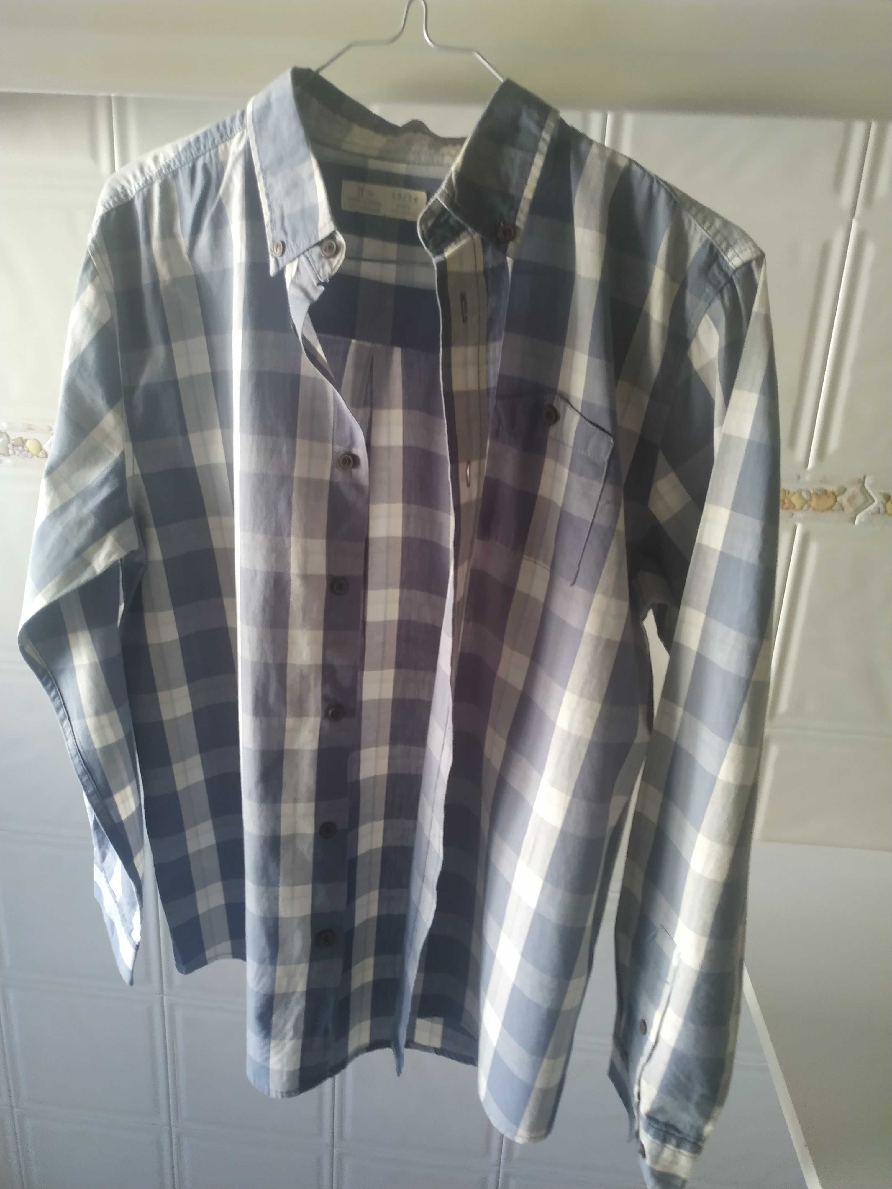 Camisa algodão xadrez com pouco uso - 13-14 anos