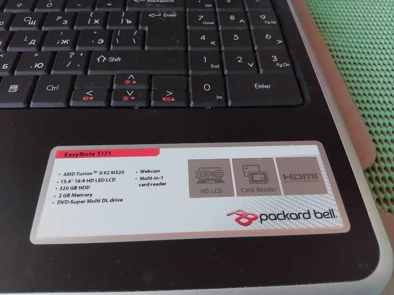 Packard Bell TJ71 ( MS 2285 ) відносно робочий