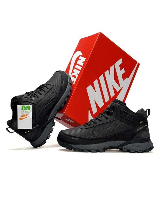 Кросівки з хутром Nike Rivah Gore-Tex Grey Black зимові premium i89