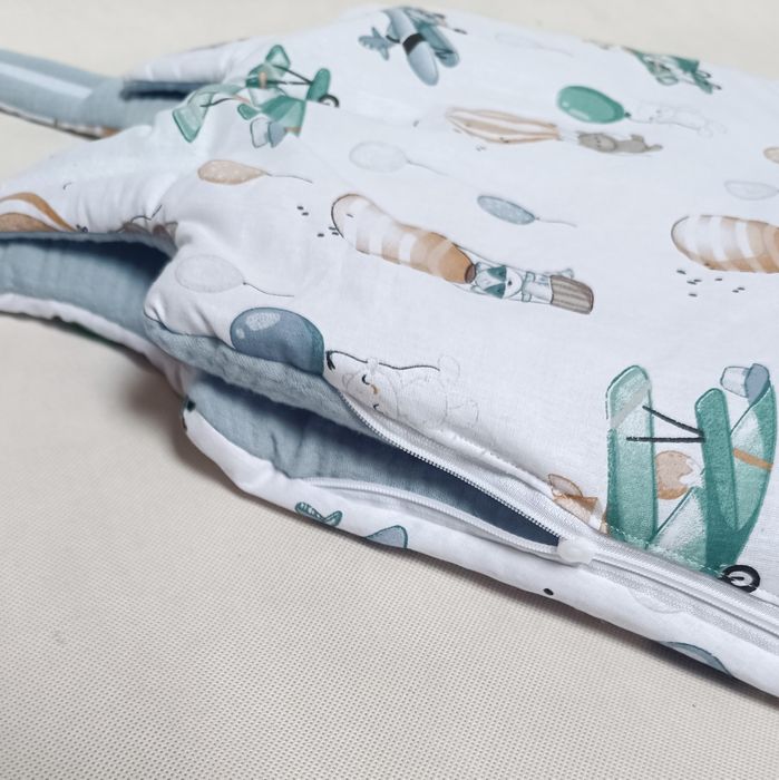 Śpiwór dla niemowląt do łóżeczka spania samoloty muślin