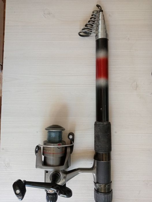 Wędka teleskopowa nowa z kołowrotkiem nowym i żyłką