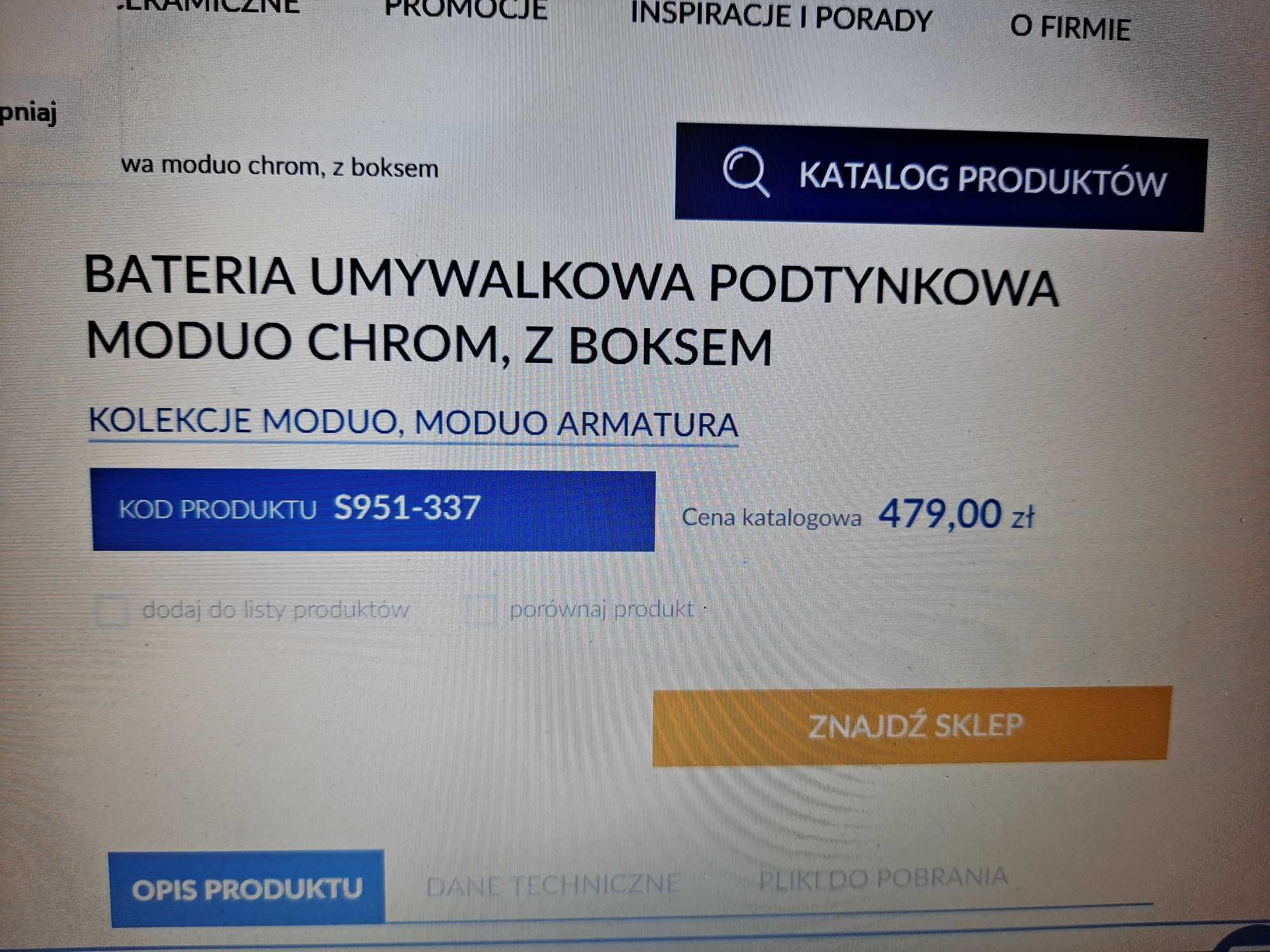 bateria umywalkowa cersanit podtynkowa