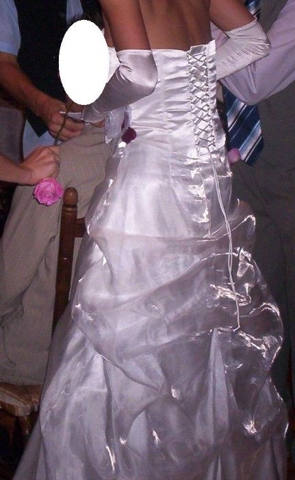 Sukienka ślubna biała satynowa