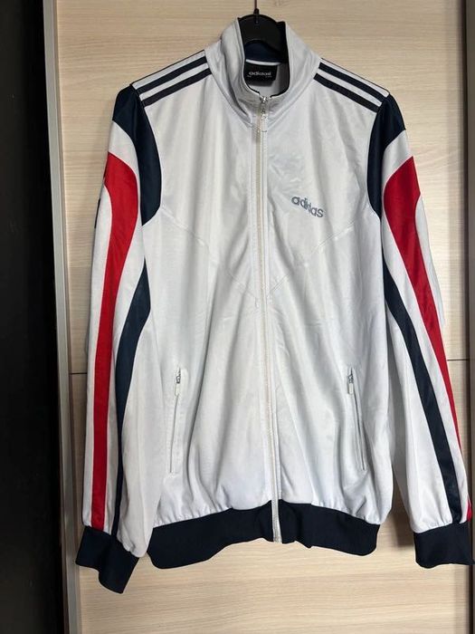 Biała bluza dresowa Adidas Vintage. Lata 80-90. Rozmiar XL