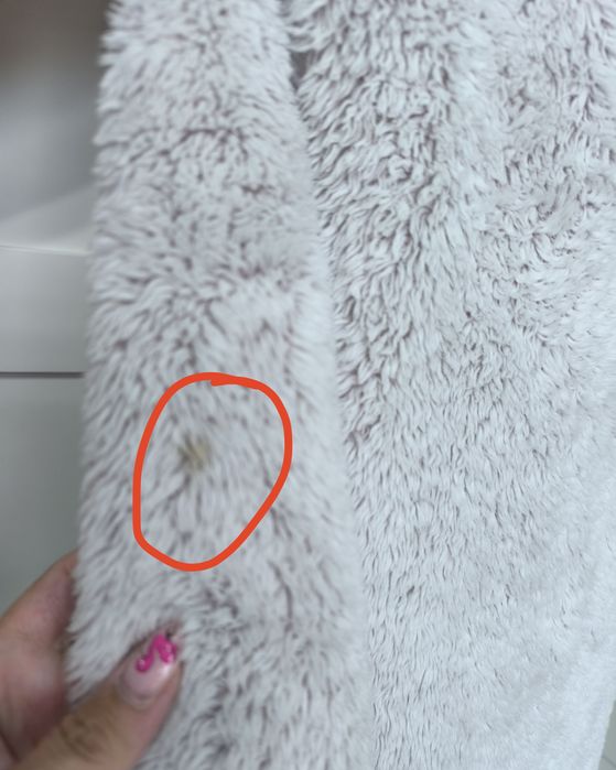 Szlafrok 8 S 36 10 M 38 pudrowy róż polarowy pluszowy zapinany na suwa