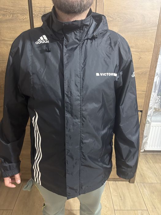 Klasyczna kurtka wiatrówka Adidas – oversize M - czarna