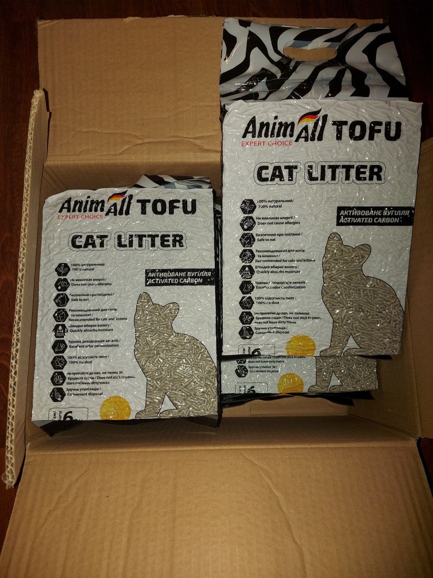 Наполнитель для котов, AnimAll Tofu, Энимал, Соевый Тофу, Наповнювач