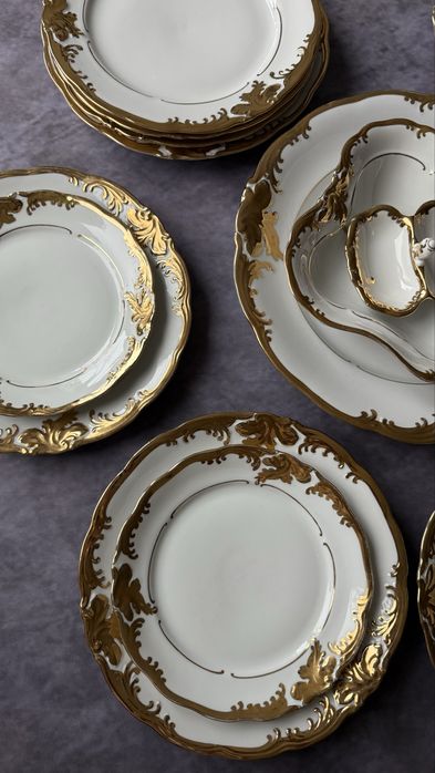 Вінтажний столовий сервіз Wałbrzych Barok, Польща, 27 предметів