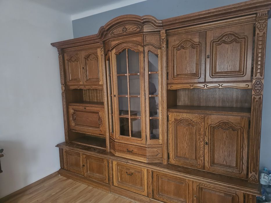 Witryna kredens meblościanka dębowa drewniana