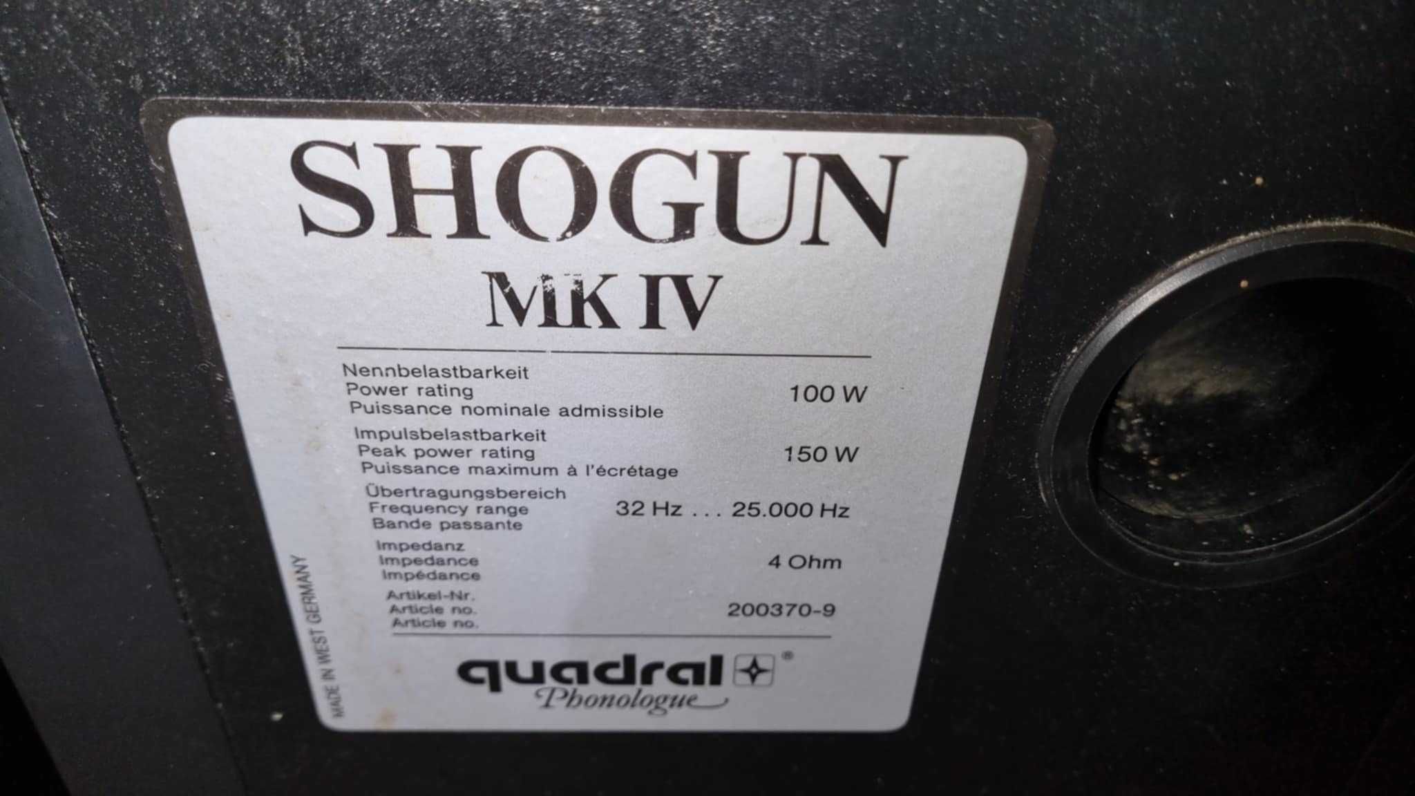 Kolumny QUADRAL SHOGUN MK IV 2x150W 4ohm potężne podłogówki
