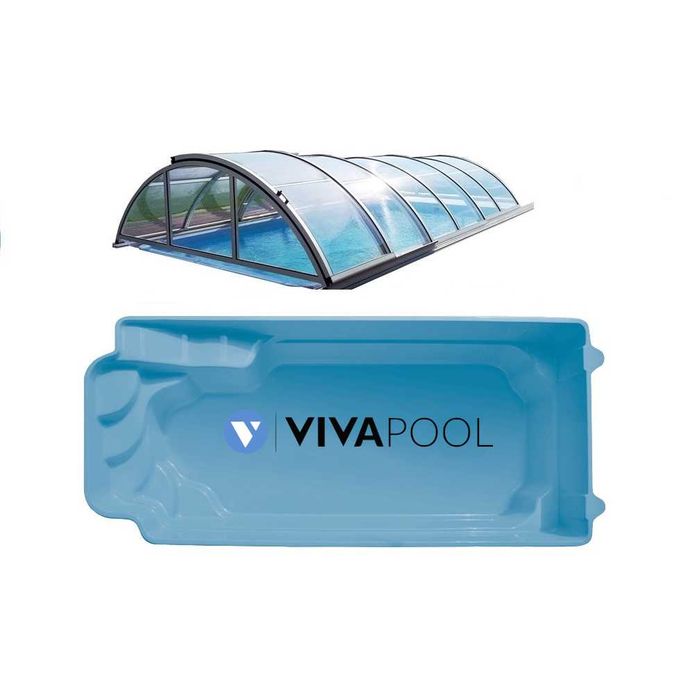 BASEN wkopywany 8,0x3,7 z zadaszeniem, kompletny zestaw | VIVAPOOL