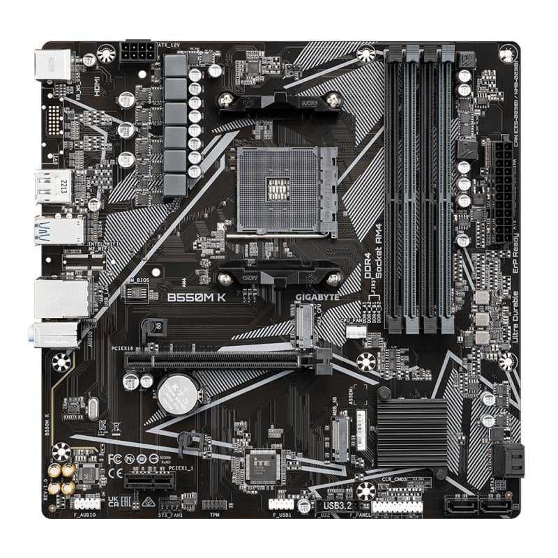 Płyta Gigabyte B550M AMD B550 DDR4 AM4 mATX M.2, PCI Express 3.0 HDMI