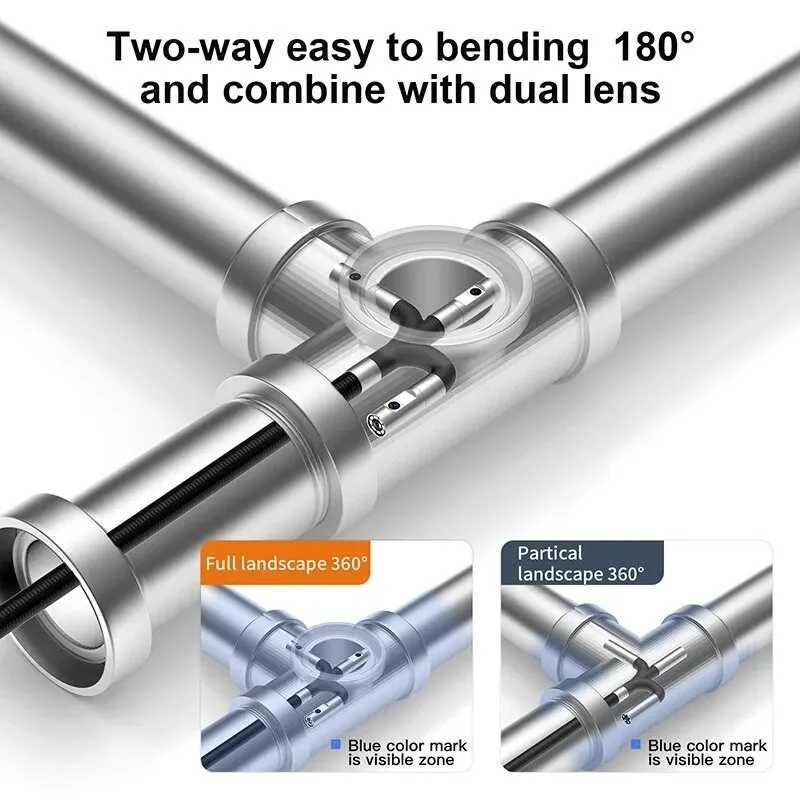 Kamera Inspekcyjna Endoskop 360 stopni 2 kamery 1 metr