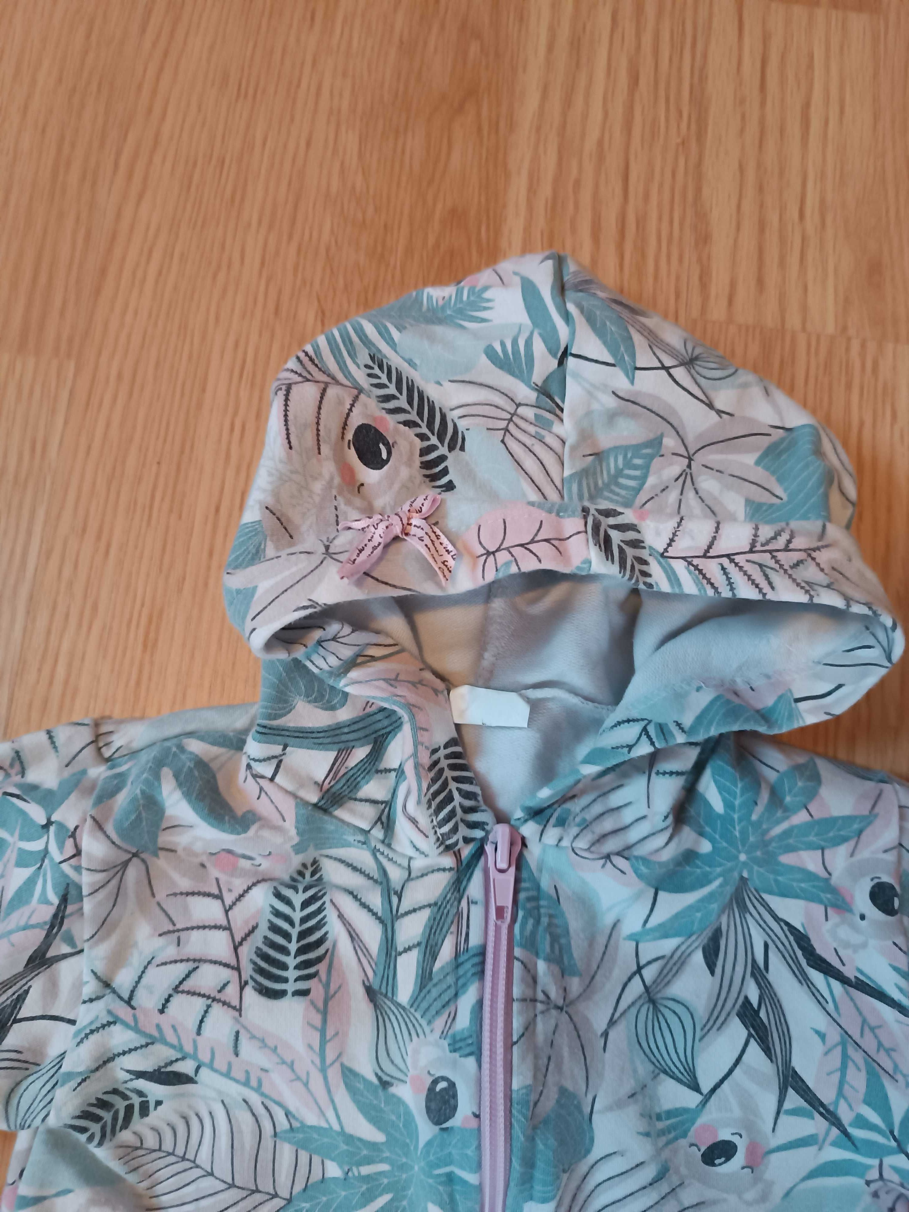 Bluza z kapturem z motywem roślinnym, dżungli 86
