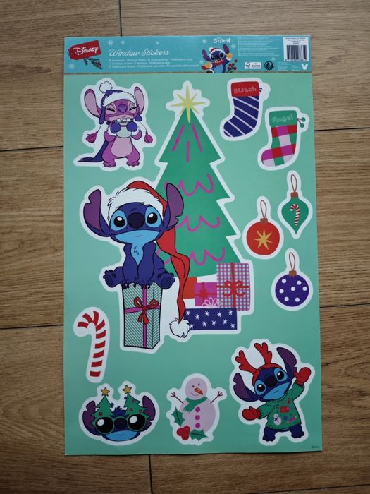 Dekoracje świąteczne naklejki świąteczne na okna Stitch