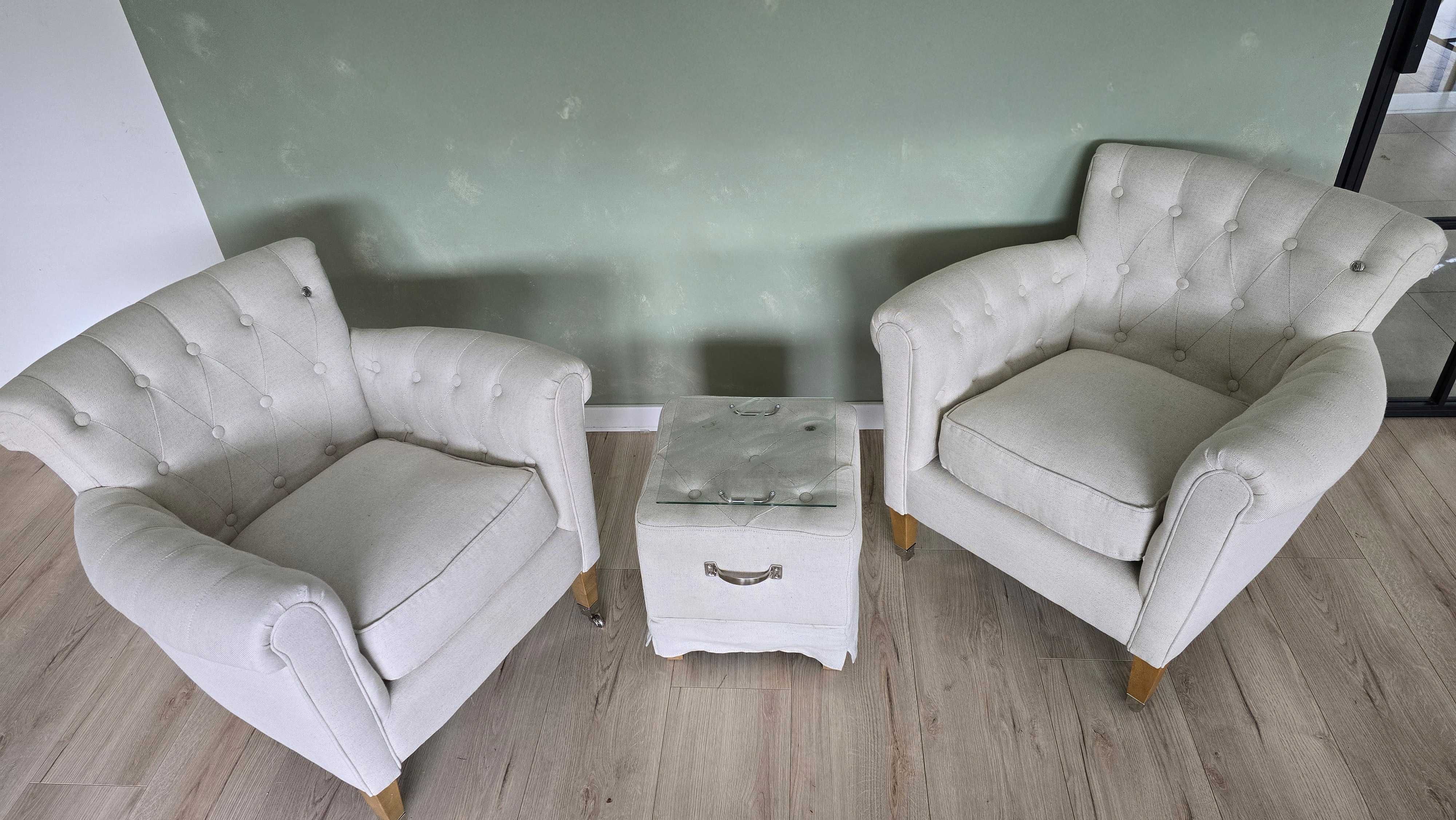 Zestaw foteli i pufa Riviera Maison Paramount